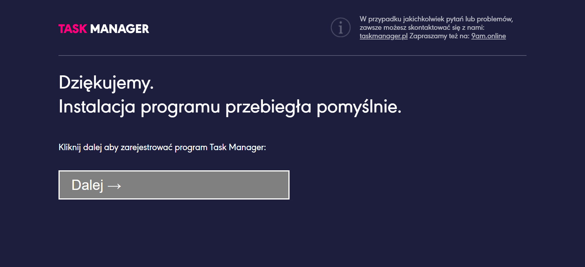 Instalacja przebiegła pomyślnie